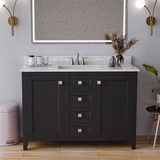 48" Coltrane Espresso Freestanding Solid Wood Bathroom Vanity With Premium Carrara Natural Marble Sink Top with 4 In. Backsplash