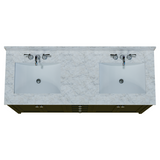 60" Coltrane Espresso Freestanding Solid Wood Bathroom Vanity With Premium Carrara Natural Marble Double Sink Top with 4 In. Backsplash