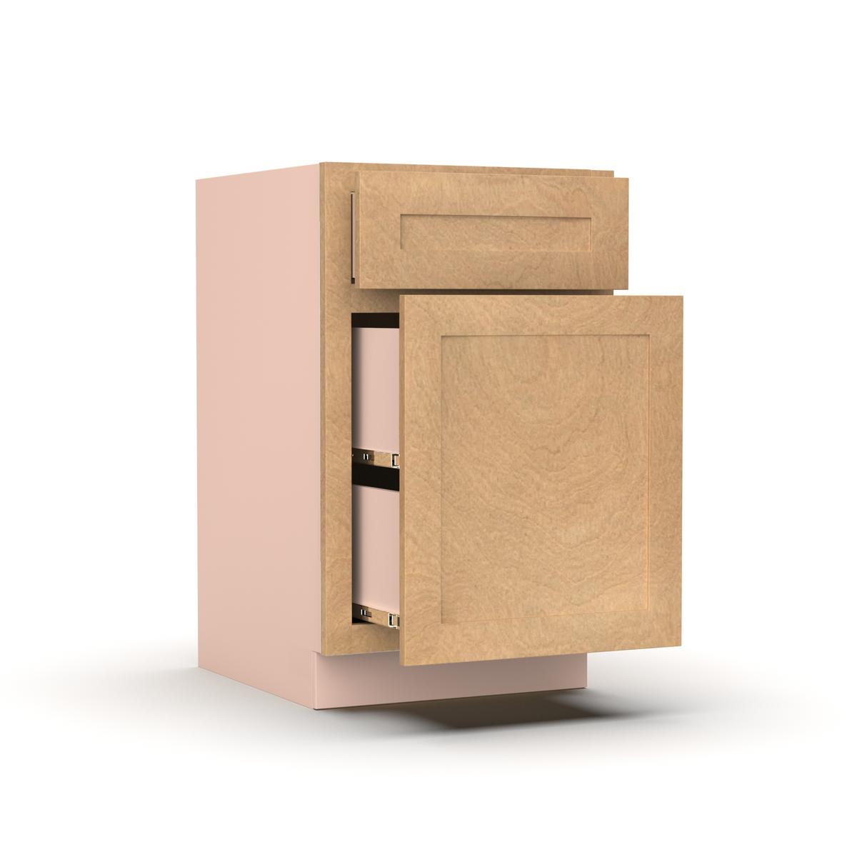 Liberty Shaker Karamel - 18 Inch Waste Basket Base Cabinet - 18" Width x 34.5" Height x 24" Depth