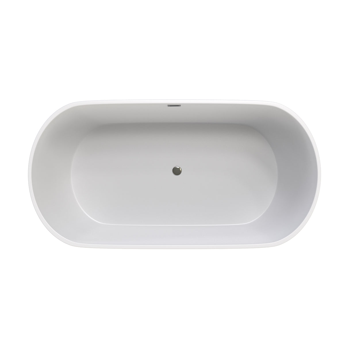 Flora 59 in. Classic Series Acrylic Freestanding Soaking Bathtub in Glossy White with Chrome-Plated Drain Cover & Pop Up-Overflow Hole