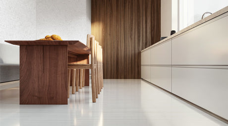 24 x 48 in Majesto Bianco Stratura Honed Rectified Colorsync Porcelain Tile installed