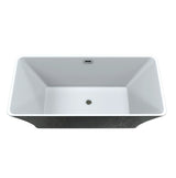 Liberty 67 in. Classic Series Acrylic Freestanding Soaking Bathtub in Glossy Black Outside & Glossy White inside with Chrome-Plated Drain Cover & Pop Up-Overflow Hole