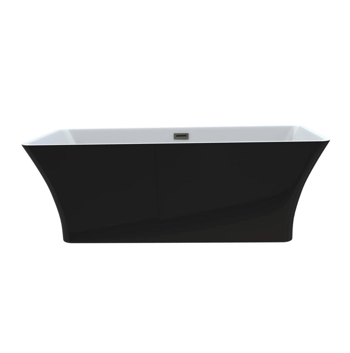 Liberty 67 in. Classic Series Acrylic Freestanding Soaking Bathtub in Glossy Black Outside & Glossy White inside with Chrome-Plated Drain Cover & Pop Up-Overflow Hole