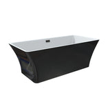 Liberty 67 in. Classic Series Acrylic Freestanding Soaking Bathtub in Glossy Black Outside & Glossy White inside with Chrome-Plated Drain Cover & Pop Up-Overflow Hole