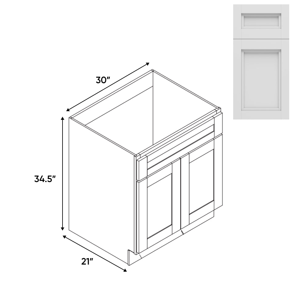 RTA - Havana Blanco - Vanity Cabinets with 2 Door - 30"W x 34.5"H x 21"D - HAB-3021