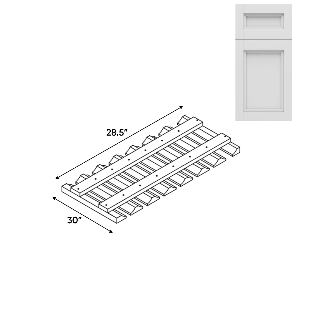 RTA - Havana Blanco - 30" - Wall Glass Rack - 30"W x 2"H x 12"D - HAB-30GR