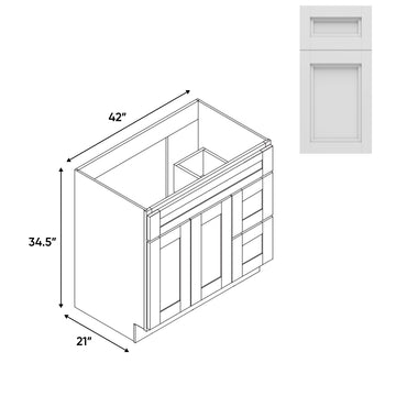 RTA - Havana Blanco - Vanity Cabinets with 2 Door 2 Drawer Right - 42