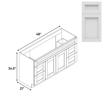 RTA - Havana Blanco - Vanity Cabinets with 2 Door - 4 Drawer (2 Left - 2 Right) - 48