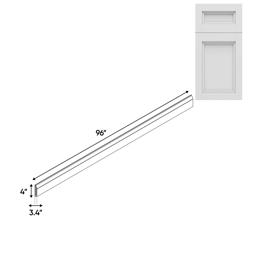 RTA - Havana Blanco - Base Decoration Moulding - 96"L x 4"W x 0.75"D - HAB-BBM4