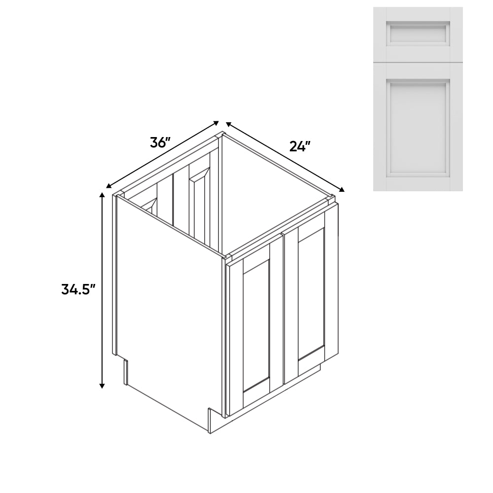 RTA - Havana Blanco - Base Cabinet with 4 Door - 24"W x 34.5"H x 24"D - HAB-BTSD24