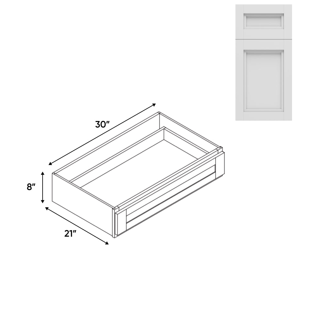 RTA - Havana Blanco - Desk Knee Drawer - 30"W x 8"H x 21"D - HAB-DKD3021