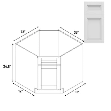 RTA - Havana Blanco - Base Diagonal Corner Sink Cabinet - 36