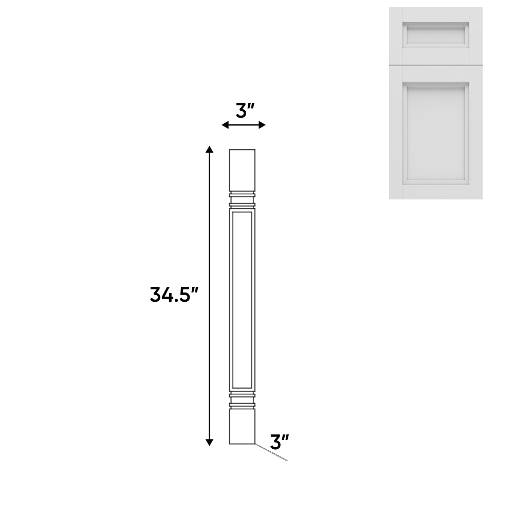 RTA - Havana Blanco - Turning Post - 3"W x 34.5"H x 3"D - HAB-TP5