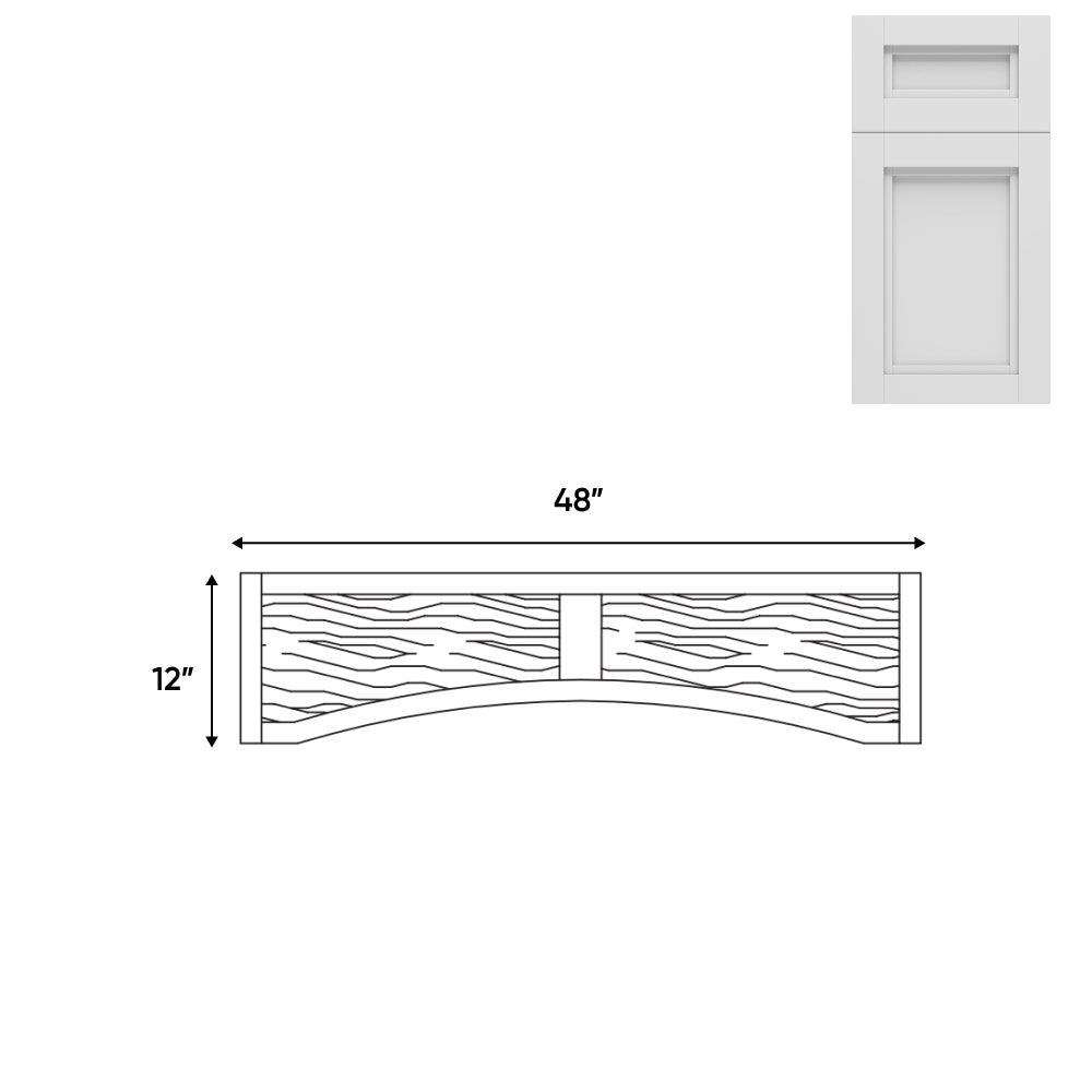 RTA - Havana Blanco - 48"W x 12"H - Valance (Raised Wood Panel) - 48"W x 12"H - HAB-VAD48