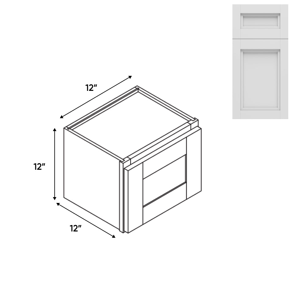 RTA - Havana Blanco - 12"W - Stack Up Wall Cabinet with Glass Door - 12"W x 12"H x 12"D - HAB-W1212GD