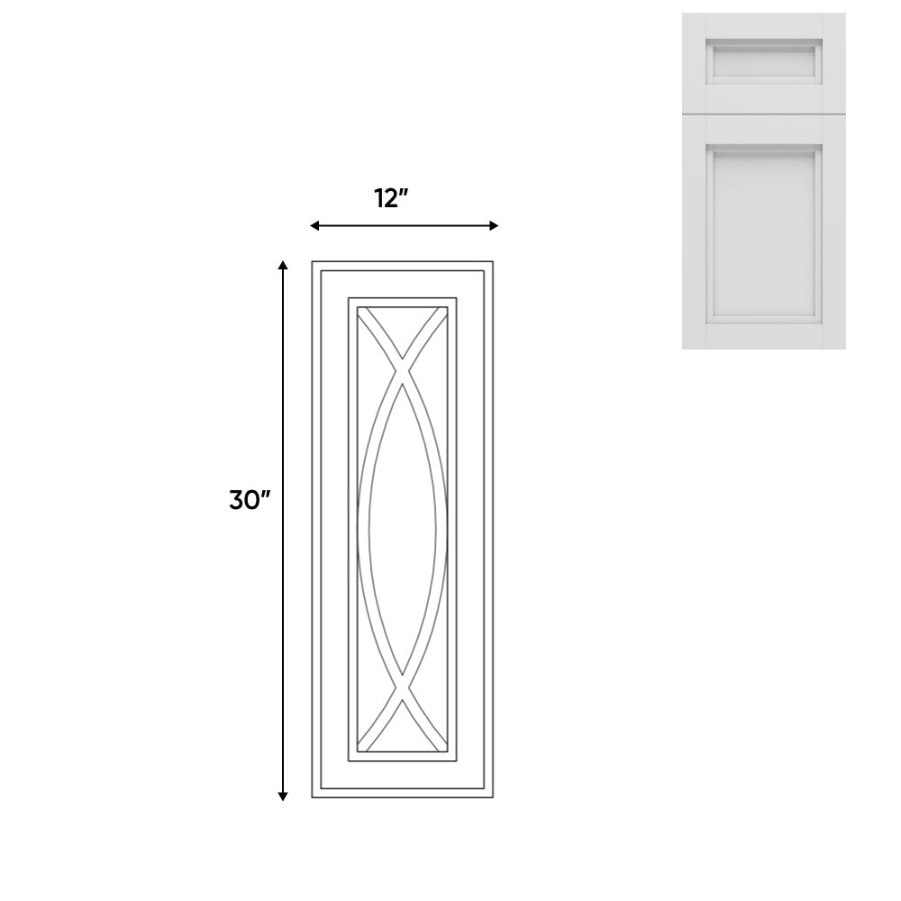 RTA - Havana Blanco - 12"W x 30"H - Wall Decoration Glass Door