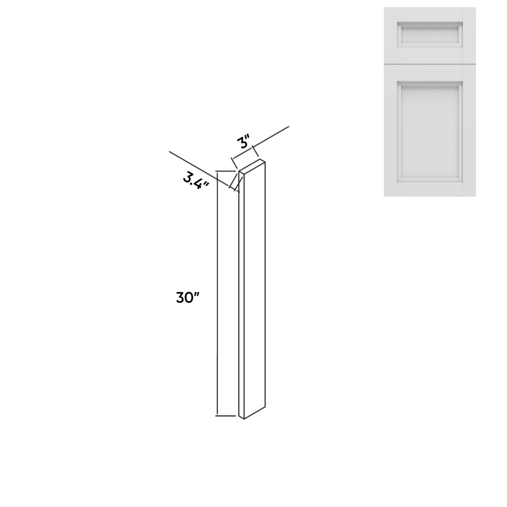 RTA - Havana Blanco - Wood Wall Filler - 3"W x 30"H x 0.75"D - HAB-WF330