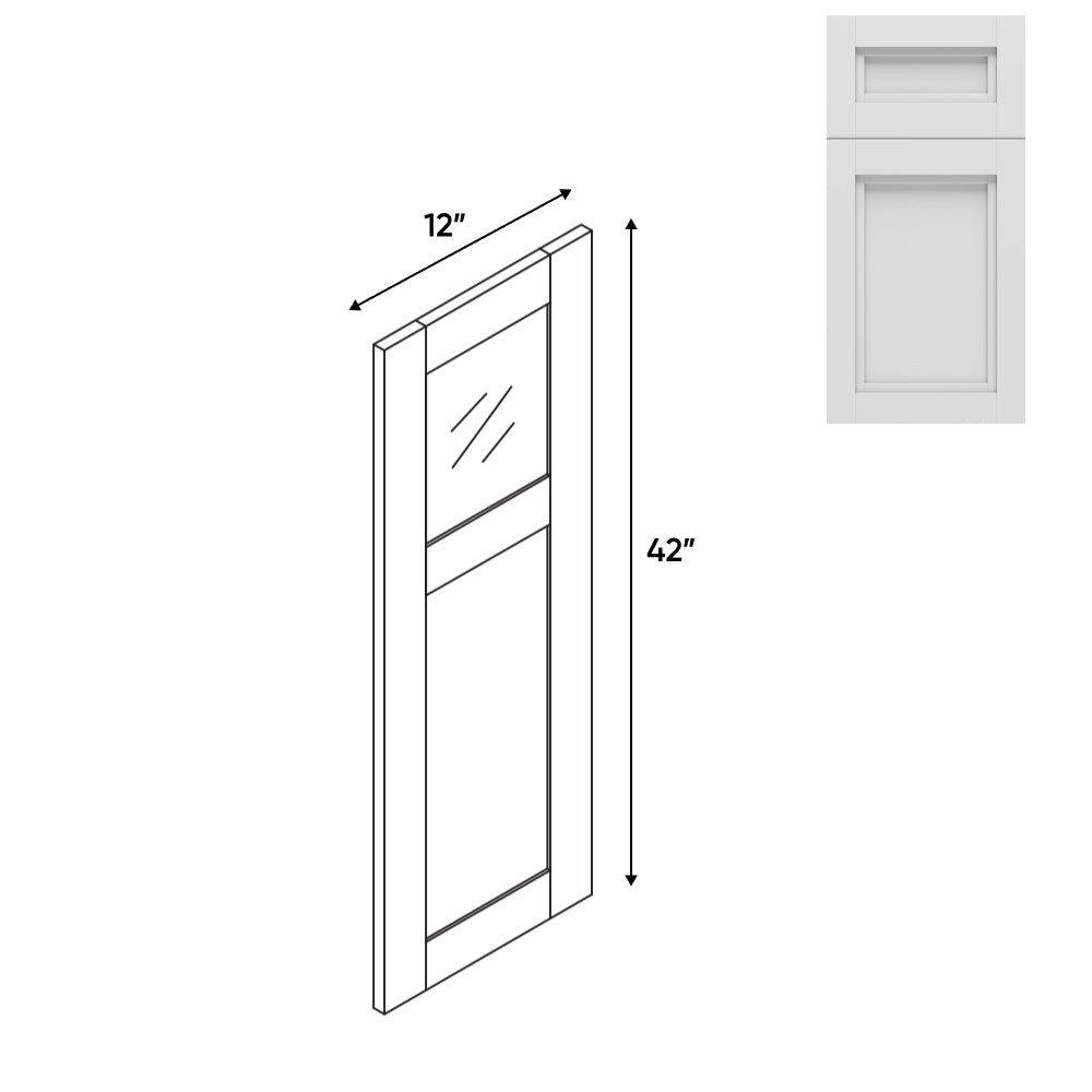 RTA - Havana Blanco - Wall Glass Door - Right - 12"W x 42"H - HAB-WGD1242R