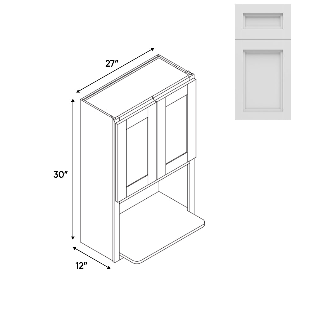 RTA - Havana Blanco - Microwave Wall Cabinets with 2 Door 1 Shelf - 27"W x 30"H x 12"D - HAB-WM273012