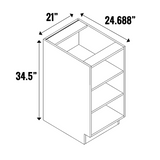 Gris Plomo Matte - Open Cubby- Bases - 34.5 Inch Height x 21 Inch Width x 24.69 Inch Depth - M16-CBB21
