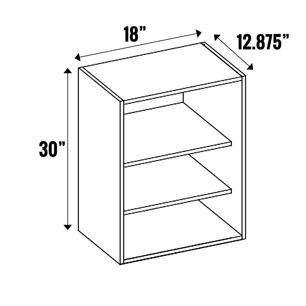 Gris Plomo Matte - Open Cubby - 30” High Wall - 30 Inch Height x 18 Inch Width x 12.88 Inch Depth - M16-CBW1830