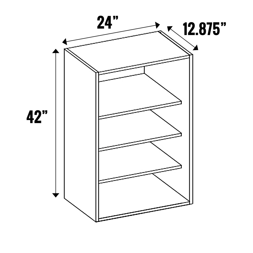 Gris Plomo Matte - Open Cubby - 42” High Wall - 42 Inch Height x 24 Inch Width x 12.88 Inch Depth - M16-CBW2442