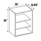 Gris Plomo Matte - Open Cubby - 36” High Wall - 36 Inch Height x 30 Inch Width x 12.88 Inch Depth - M16-CBW3036