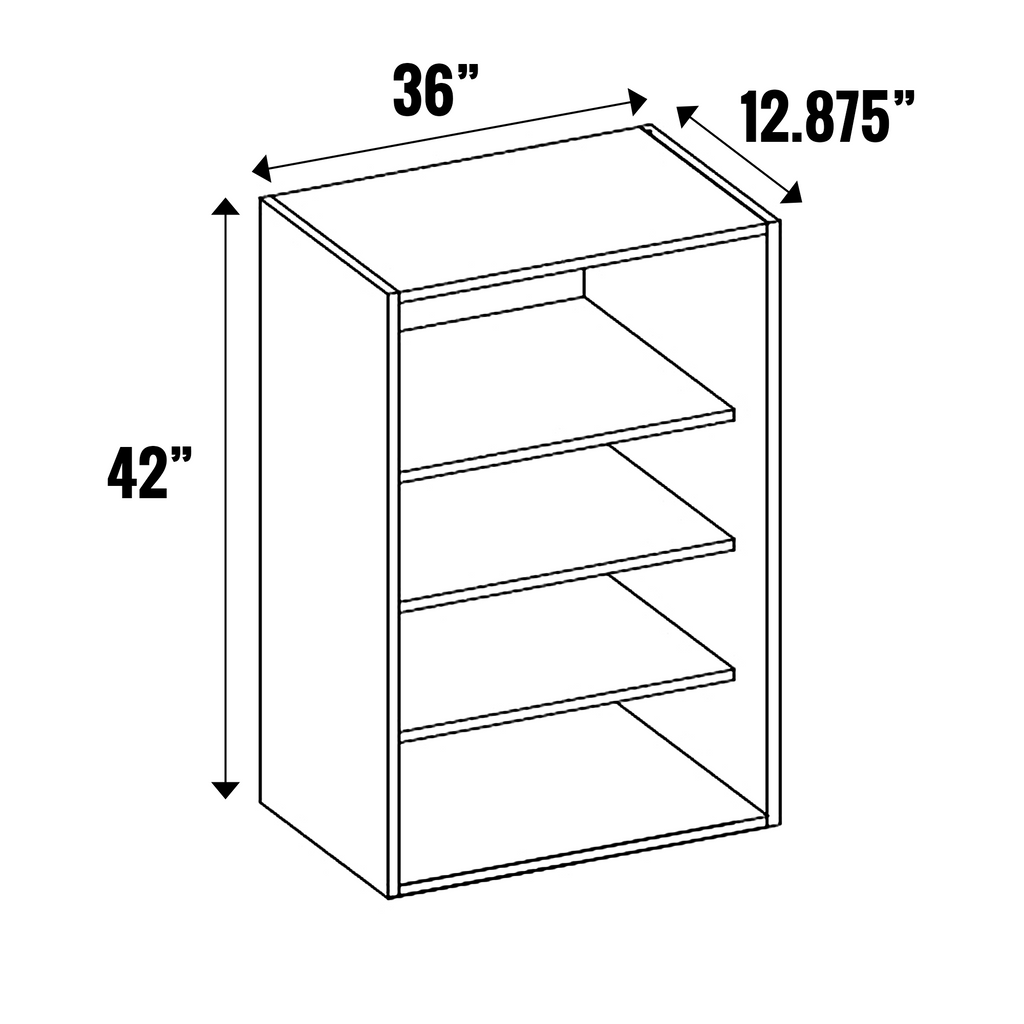 Forest Green Matte - Open Cubby - 42” High Wall - 42 Inch Height x 36 Inch Width x 12.88 Inch Depth - M22-CBW3642