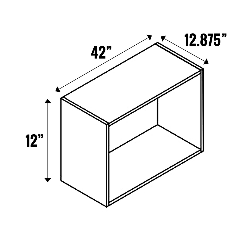 Olmo Gloss - Open Cubby - 12” High Wall - 12 Inch Height x 42 Inch Width x 12.88 Inch Depth - M19-CBW4212