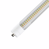 T8 8ft LED Tube/Bulb - 48w/40w/36w/32w Wattage Adjustable, 130lm/w, 3000k/4000k/5000k/6500k CCT Changeable, Clear, FA8 Single Pin, Double End Power - Ballast Bypass