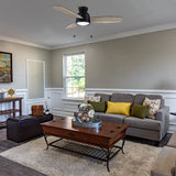 GREENWOOD 48 In 3 Blade Smart Ceiling Fan With Integrated LED Lights With Pull Chain