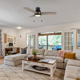 GREENWOOD 48 In 3 Blade Smart Ceiling Fan With Integrated LED Lights With Pull Chain