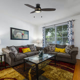 GREENWOOD 48 In 3 Blade Smart Ceiling Fan With Integrated LED Lights With Pull Chain