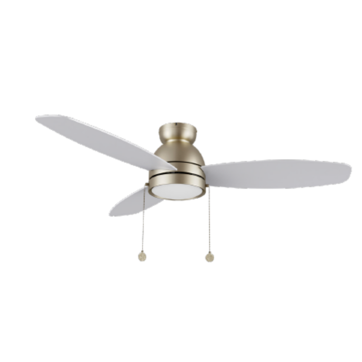 GREENWOOD 52" 3-Blade Flush Mount Ceiling Fan with LED Light & Pull Chain