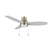 GREENWOOD 52" 3-Blade Flush Mount Ceiling Fan with LED Light & Pull Chain