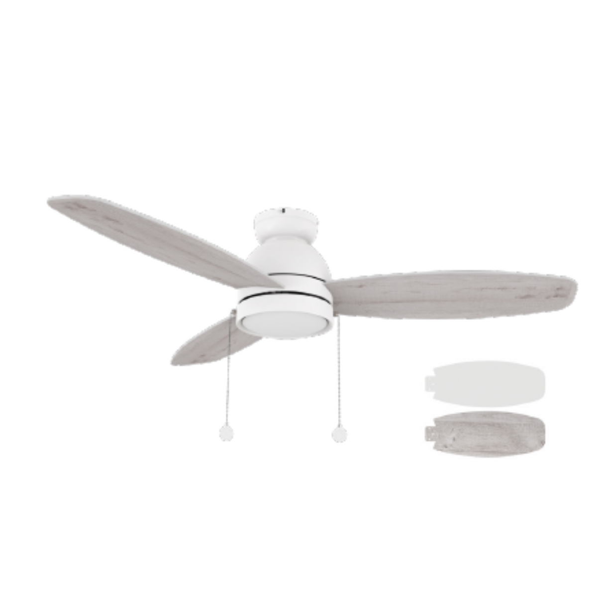 GREENWOOD 48 In 3 Blade Smart Ceiling Fan With Integrated LED Lights With Pull Chain