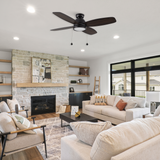 GREENWOOD 52 In 4 Blade Smart Ceiling Fan With Integrated LED Lights With Pull Chain