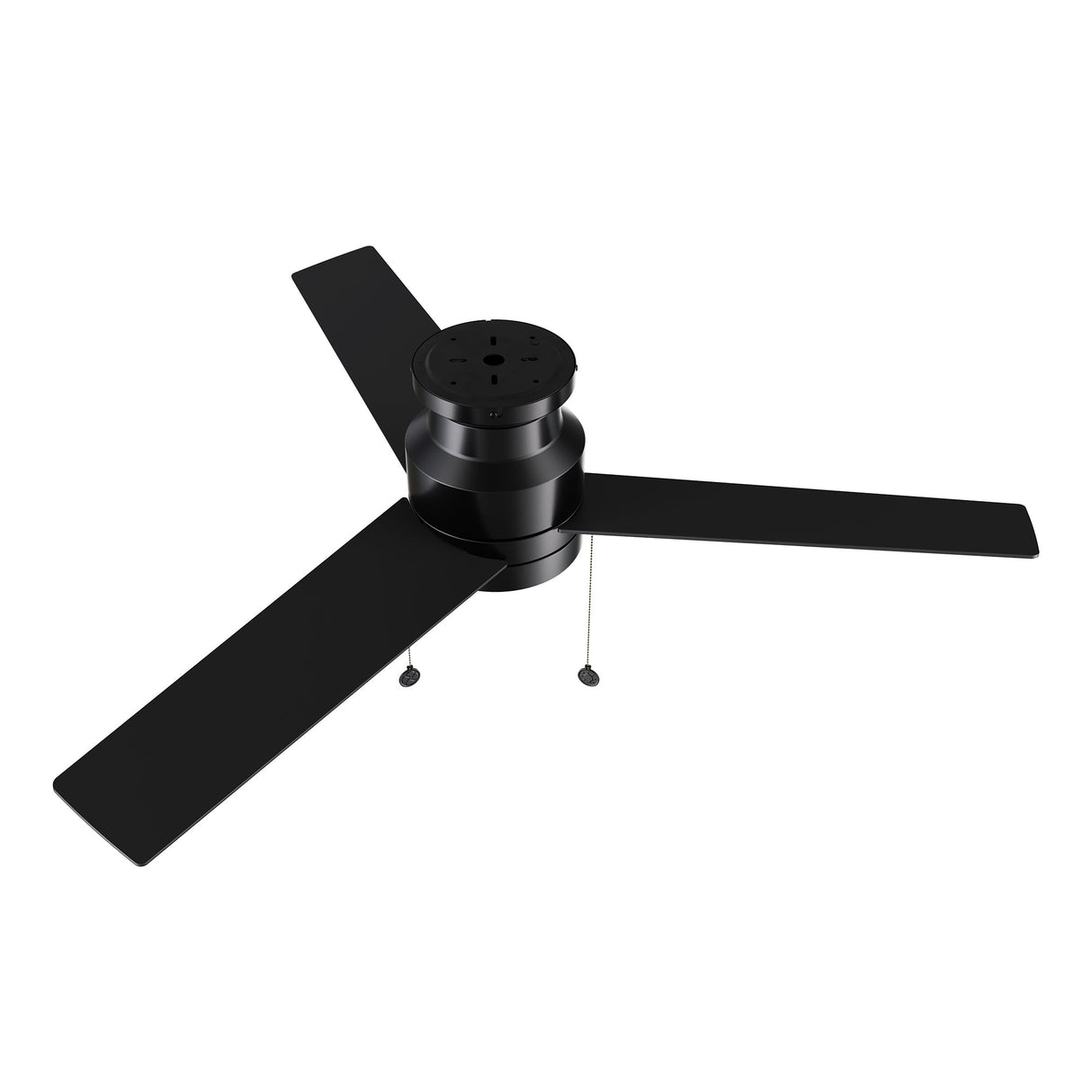 ASCOTT 52 inch 3-Blade Flush Mount Ceiling Fan with LED Light & Pull Chain