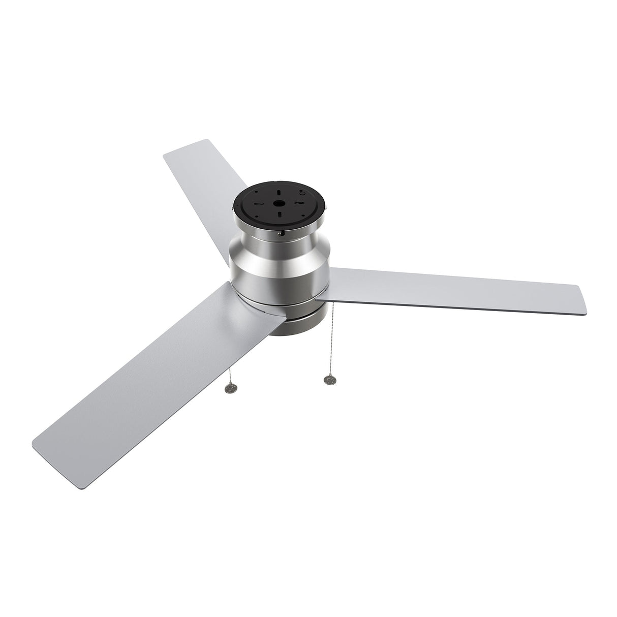 ASCOTT 52 inch 3-Blade Flush Mount Ceiling Fan with LED Light & Pull Chain