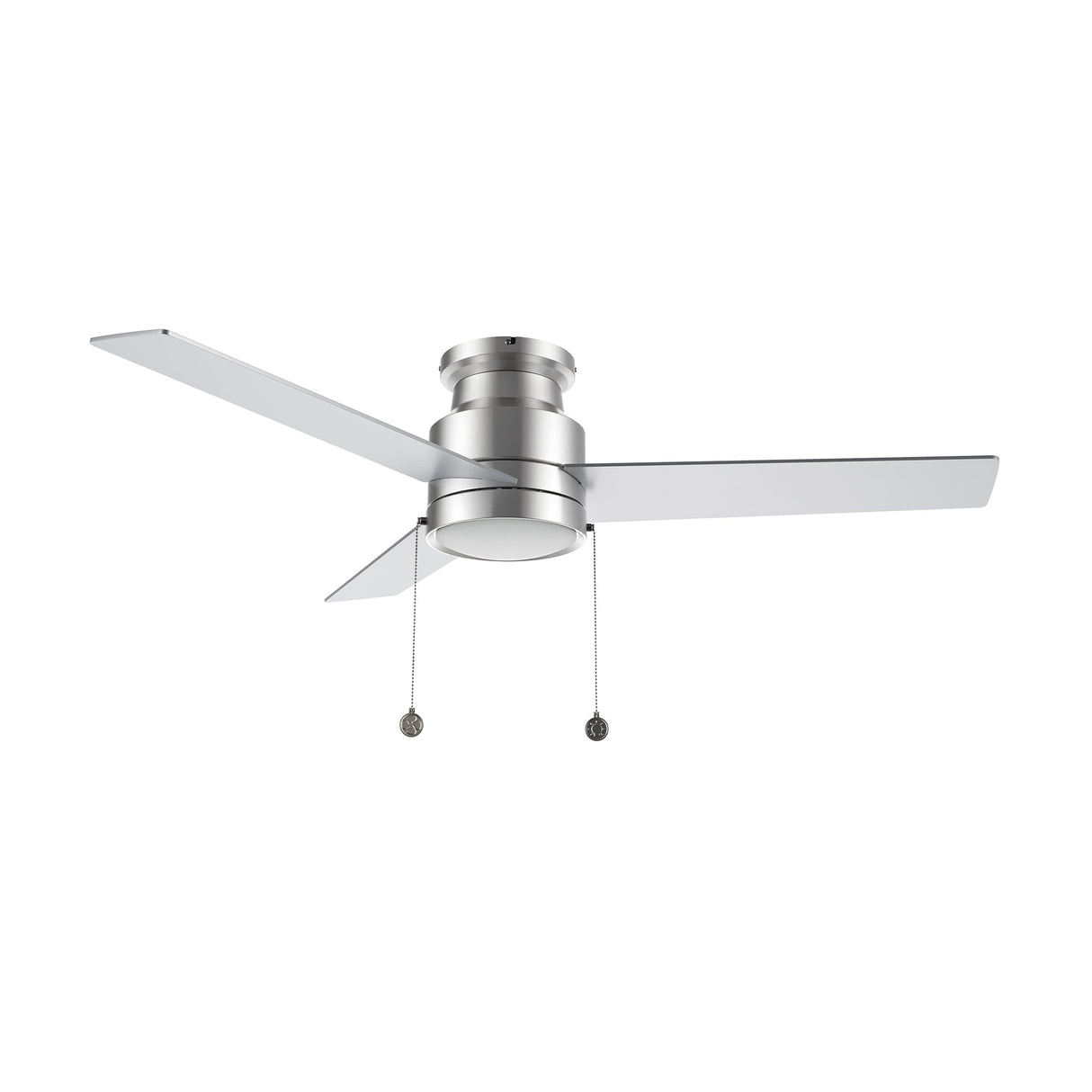ASCOTT 52 inch 3-Blade Flush Mount Ceiling Fan with LED Light & Pull Chain
