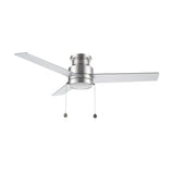 ASCOTT 52 inch 3-Blade Flush Mount Ceiling Fan with LED Light & Pull Chain