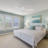 ASCOTT 52 inch 3-Blade Flush Mount Ceiling Fan with LED Light & Pull Chain