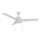 ASCOTT 52 In 3 Blade Smart Ceiling Fan With Integrated LED Lights With Pull Chain
