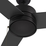 ASCOTT 52 In 3 Blade Smart Ceiling Fan Without  LED  Lights With Pull Chain