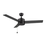 ASCOTT 52 In 3 Blade Smart Ceiling Fan Without  LED  Lights With Pull Chain