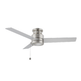 ASCOTT 52 inch 3-Blade Flush Mount No Light Ceiling Fan with Pull Chain