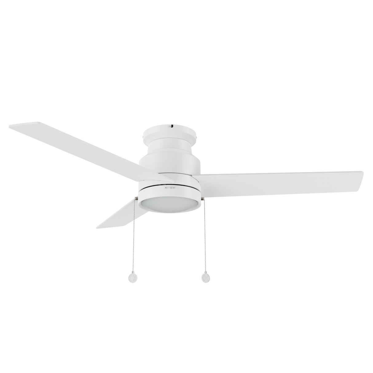 ASCOTT 52 inch 3-Blade Flush Mount No Light Ceiling Fan with Pull Chain
