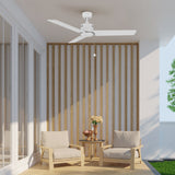 APEX 52 In 3 Blade Smart Ceiling Fan Without  LED  Lights With Pull Chain
