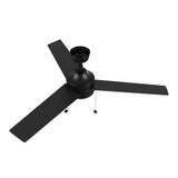 MALTA 52 In 3 Blade Smart Ceiling Fan With Integrated LED Lights With Pull Chain