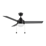 MALTA 52 In 3 Blade Smart Ceiling Fan With Integrated LED Lights With Pull Chain
